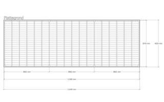Douglas overkapping 402x1164cm Verando, Origin